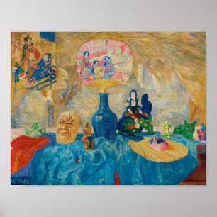 Stilleven met Chinoiseries door James Ensor Poster