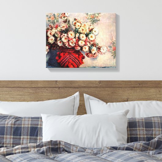 Stilleven met Chrysanten door Claude Monet Canvas Afdruk (Insitu (Slaapkamer))
