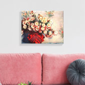 Stilleven met Chrysanten van Claude Monet Canvas Afdruk (Insitu (Woonkamer))