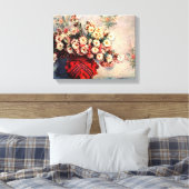Stilleven met Chrysanten van Claude Monet Canvas Afdruk (Insitu (Slaapkamer))