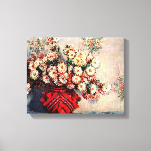 Stilleven met Chrysanten van Claude Monet Canvas Afdruk