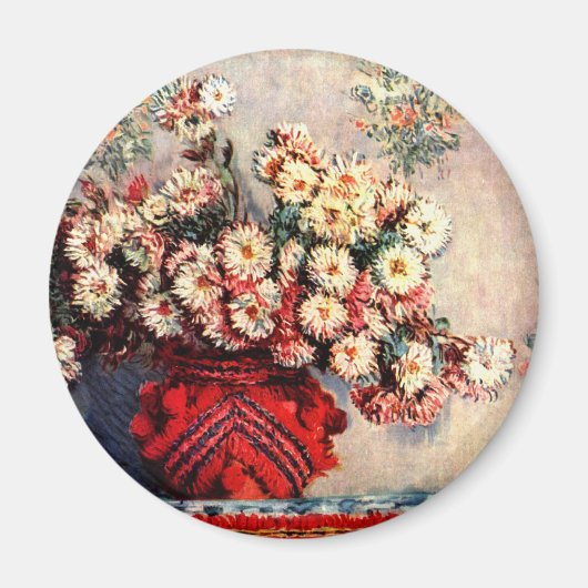 Stilleven met chrysanten van Claude Monet Magneet (Voorkant)