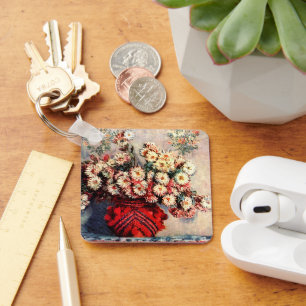 Stilleven met chrysanten van Claude Monet Sleutelhanger