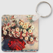 Stilleven met chrysanten van Claude Monet Sleutelhanger (Achterkant)