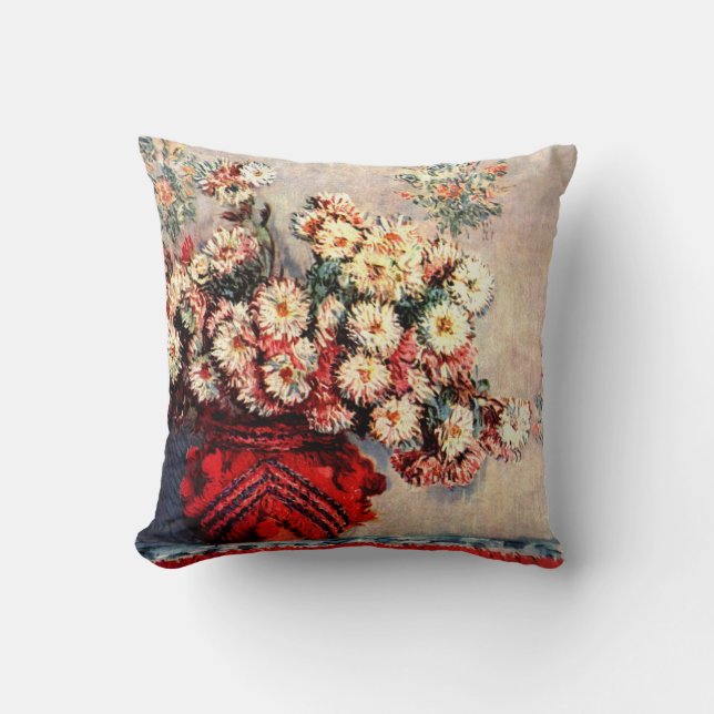 Stilleven met Chrysanthemums van Claude Monet Kussen (Voorkant)