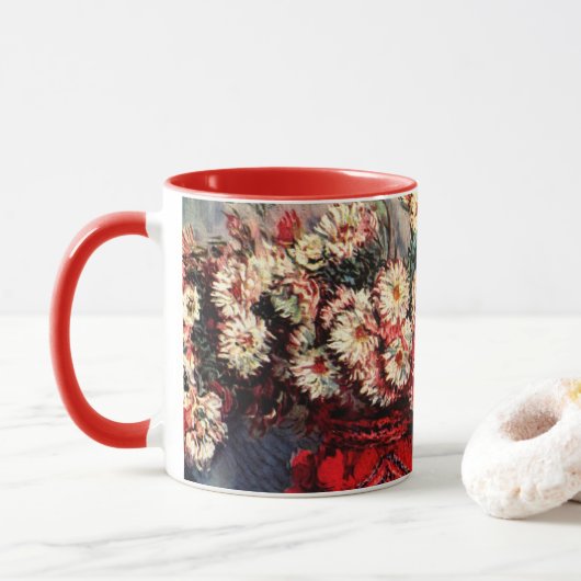 Stilleven met Chrysanthemums van Claude Monet Mok (Met donut)