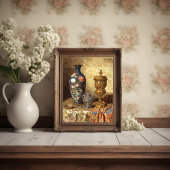 Stilleven met cloisonnévaas, poster