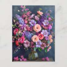 Stilleven met Delphiniums en Ranunculus