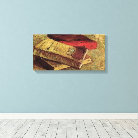 Stilleven met drie boeken van Vincent van Gogh Canvas Afdruk (Insitu (Houten vloer))
