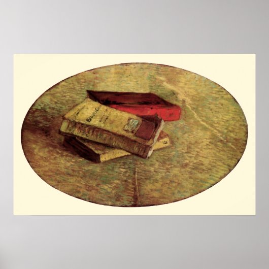 Stilleven met drie boeken van Vincent van Gogh Poster (Voorkant)