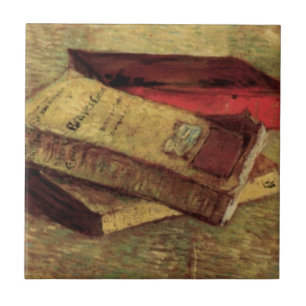 Stilleven met drie boeken van Vincent van Gogh Tegeltje