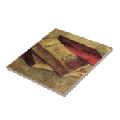 Stilleven met drie boeken van Vincent van Gogh Tegeltje (Zijkant)