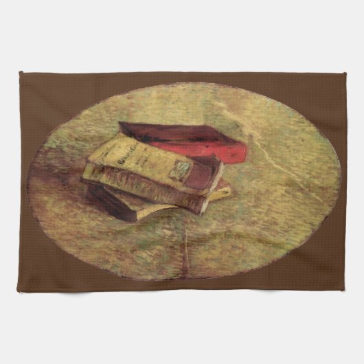 Stilleven met drie boeken van Vincent van Gogh Theedoek (Horizontaal)