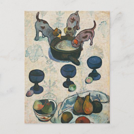 Stilleven met drie Puppies | Paul Gauguin Briefkaart (Voorkant)