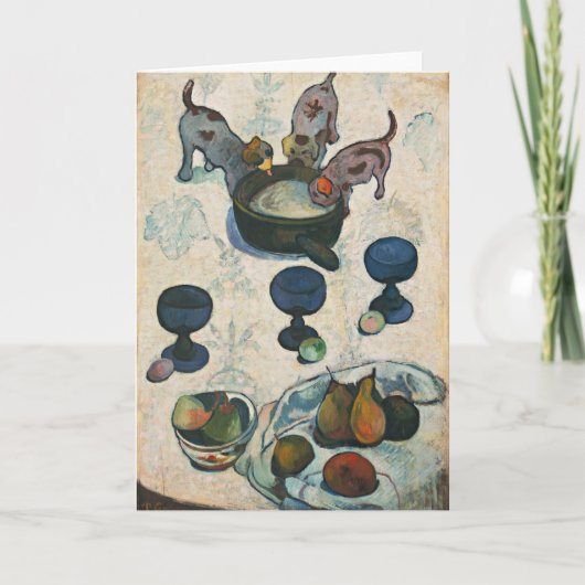 Stilleven met drie Puppies | Paul Gauguin Kaart (Voorkant)