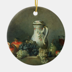 Stilleven met druiven en Pomegranaten, 1763 (olie) Keramisch Ornament