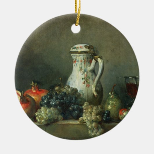 Stilleven met druiven en Pomegranaten, 1763 (olie) Keramisch Ornament (Voorkant)