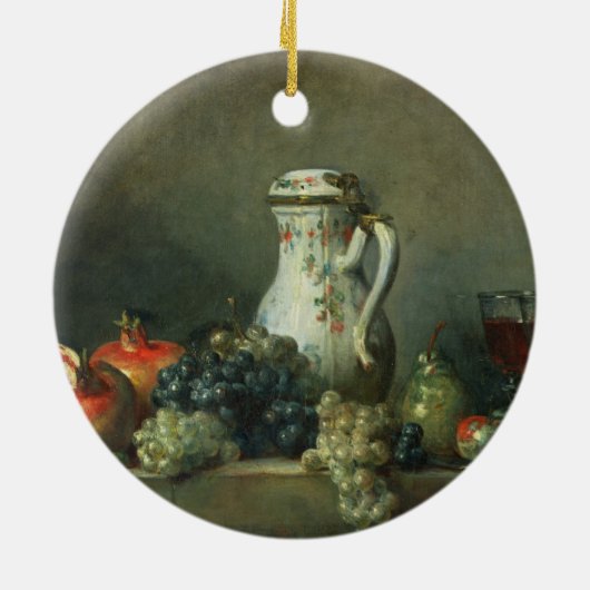 Stilleven met druiven en Pomegranaten, 1763 (olie) Keramisch Ornament (Achterkant)