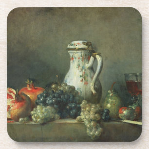 Stilleven met druiven en Pomegranaten, 1763 (olie) Onderzetter