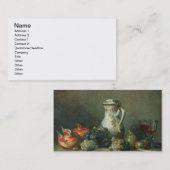 Stilleven met druiven en Pomegranaten, 1763 (olie) Visitekaartje (Voorkant / Achterkant)