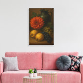 Stilleven met druiven, kweeperen en Dahlia Canvas Afdruk (Insitu (Woonkamer))