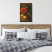 Stilleven met druiven, kweeperen en Dahlia Canvas Afdruk (Insitu (Slaapkamer))
