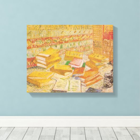 Stilleven met Franse romans | Vincent van Gogh Canvas Afdruk (Insitu (Houten vloer))