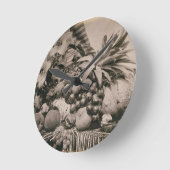 Stilleven met fruit, 1860 (foto sepia) ronde klok (Hoek)