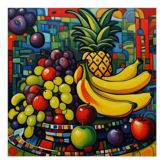 Stilleven met fruit 3 perfect poster