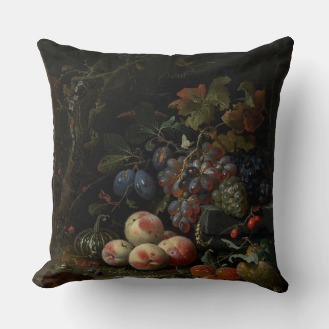 Stilleven met fruit, gebladerte en insecten, c.166 kussen (Voorkant)