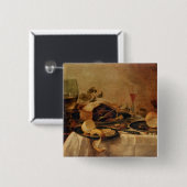 Stilleven met Fruit Pie, 1635 Vierkante Button 5,1 Cm (Voorkant /achterkant)