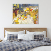 Stilleven met fruitmand van Paul Cezanne Canvas Afdruk (Insitu (Slaapkamer))
