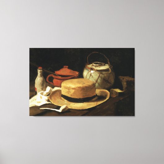 Stilleven met gele strohoed Gallery Wrapped Canvas Afdruk (Voorkant)