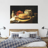 Stilleven met gele strohoed Gallery Wrapped Canvas Afdruk (Insitu (Slaapkamer))