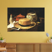 Stilleven met gele strohoed Gallery Wrapped Canvas Afdruk (Insitu (Woonkamer))