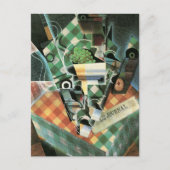 Stilleven met geruit tafelkleed van Juan Gris Briefkaart (Voorkant)
