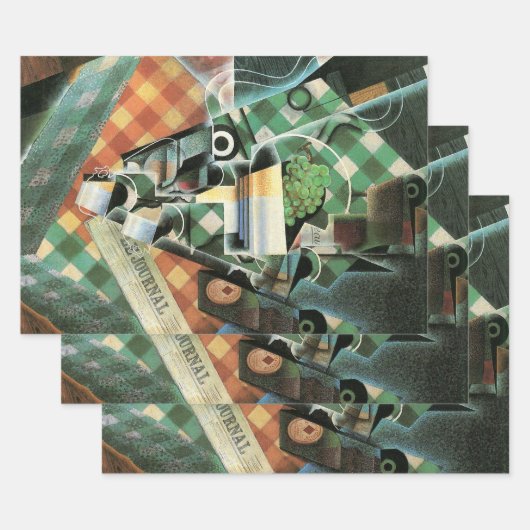 Stilleven met geruit tafelkleed van Juan Gris Inpakpapier Vel (Set)