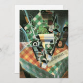 Stilleven met geruit tafelkleed van Juan Gris Kaart (Voorkant / Achterkant)