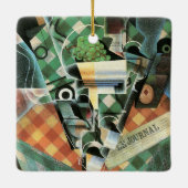 Stilleven met geruit tafelkleed van Juan Gris Keramisch Ornament (Achterkant)