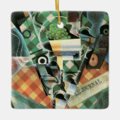Stilleven met geruit tafelkleed van Juan Gris Keramisch Ornament (Voorkant)