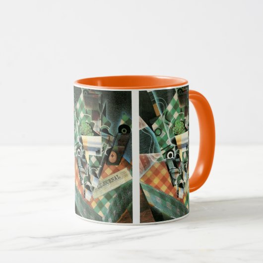 Stilleven met geruit tafelkleed van Juan Gris Mok (Voorkant rechts)