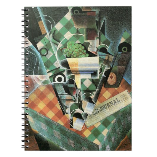 Stilleven met geruit tafelkleed van Juan Gris Notitieboek (Voorkant)