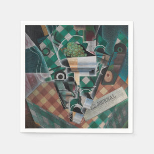 Stilleven met geruit tafelkleed van Juan Gris Servet