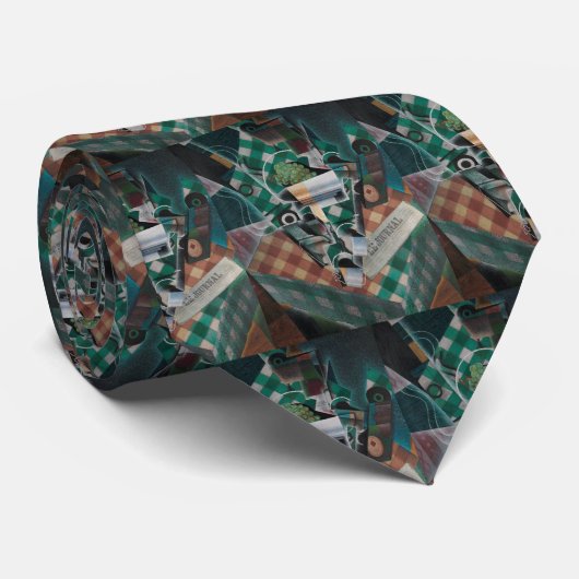 Stilleven met geruit tafelkleed van Juan Gris Stropdas (Opgerold)