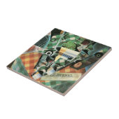 Stilleven met geruit tafelkleed van Juan Gris Tegeltje (Zijkant)