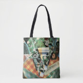 Stilleven met geruit tafelkleed van Juan Gris Tote Bag (Voorkant)