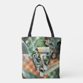 Stilleven met geruit tafelkleed van Juan Gris Tote Bag (Achterkant)