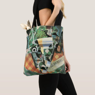 Stilleven met geruit tafelkleed van Juan Gris Tote Bag