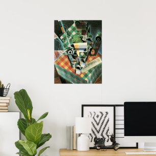 Stilleven met geruite tafelkleed van Juan Gris Poster