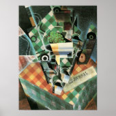 Stilleven met geruite tafelkleed van Juan Gris Poster (Voorkant)